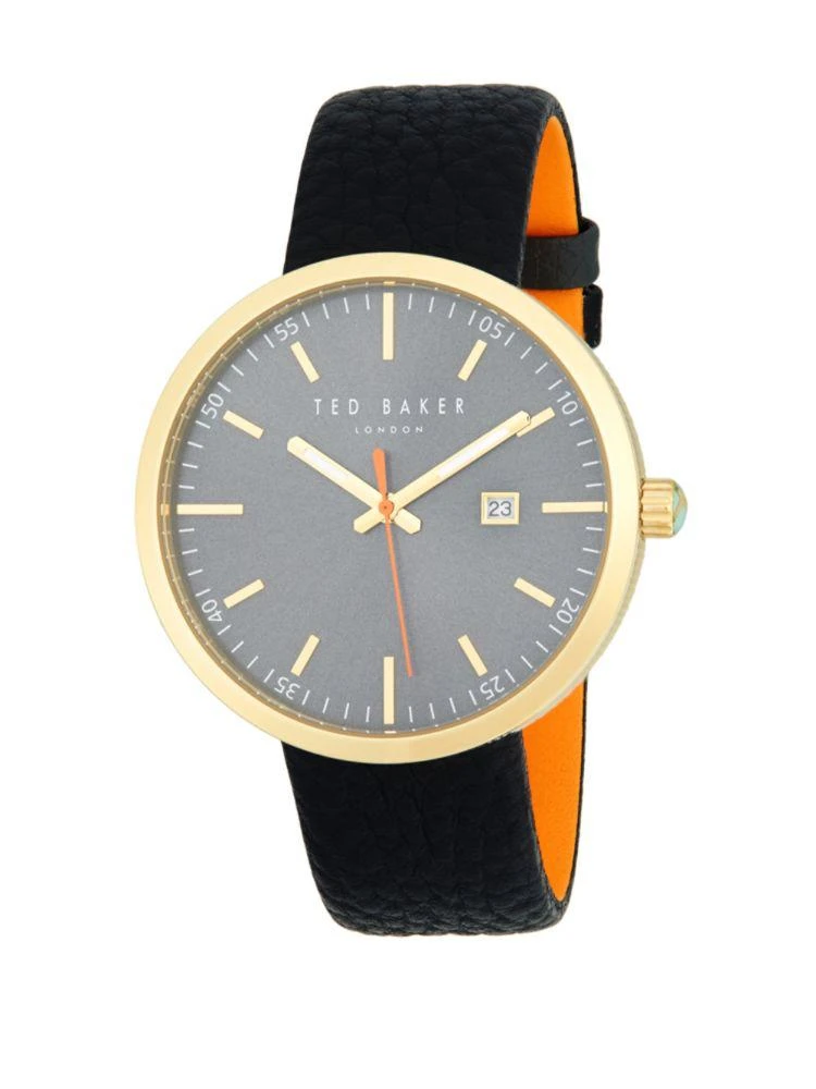 商品Ted Baker London|Stainless Steel and Leather Strap Watch,价格¥501,第1张图片