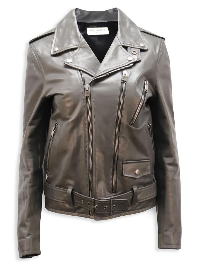 商品[二手商品] Yves Saint Laurent|Saint Laurent L17 Leather Jacket In Grey Calf Leather,价格¥20558,第5张图片详细描述