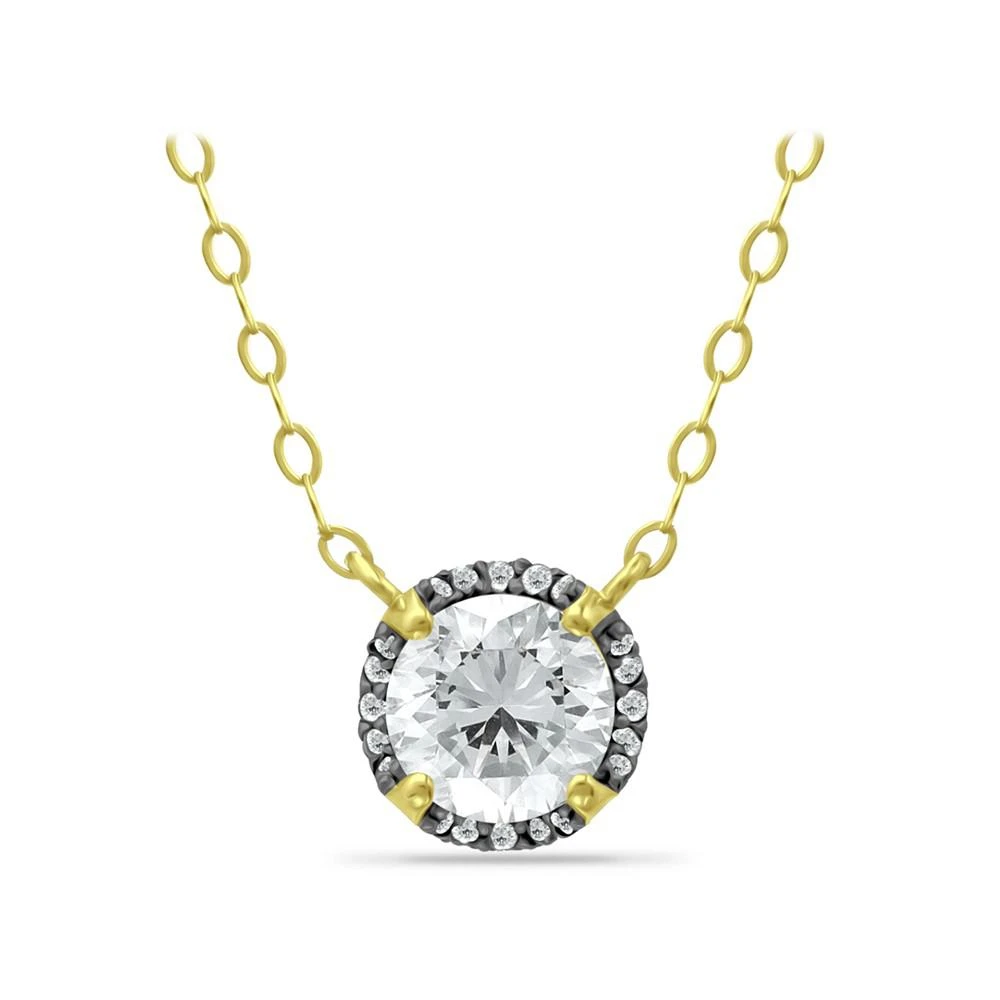 商品Giani Bernini|Cubic Zirconia with Black Rhodium Halo Necklace, 18K Gold over Silver,价格¥558,第1张图片