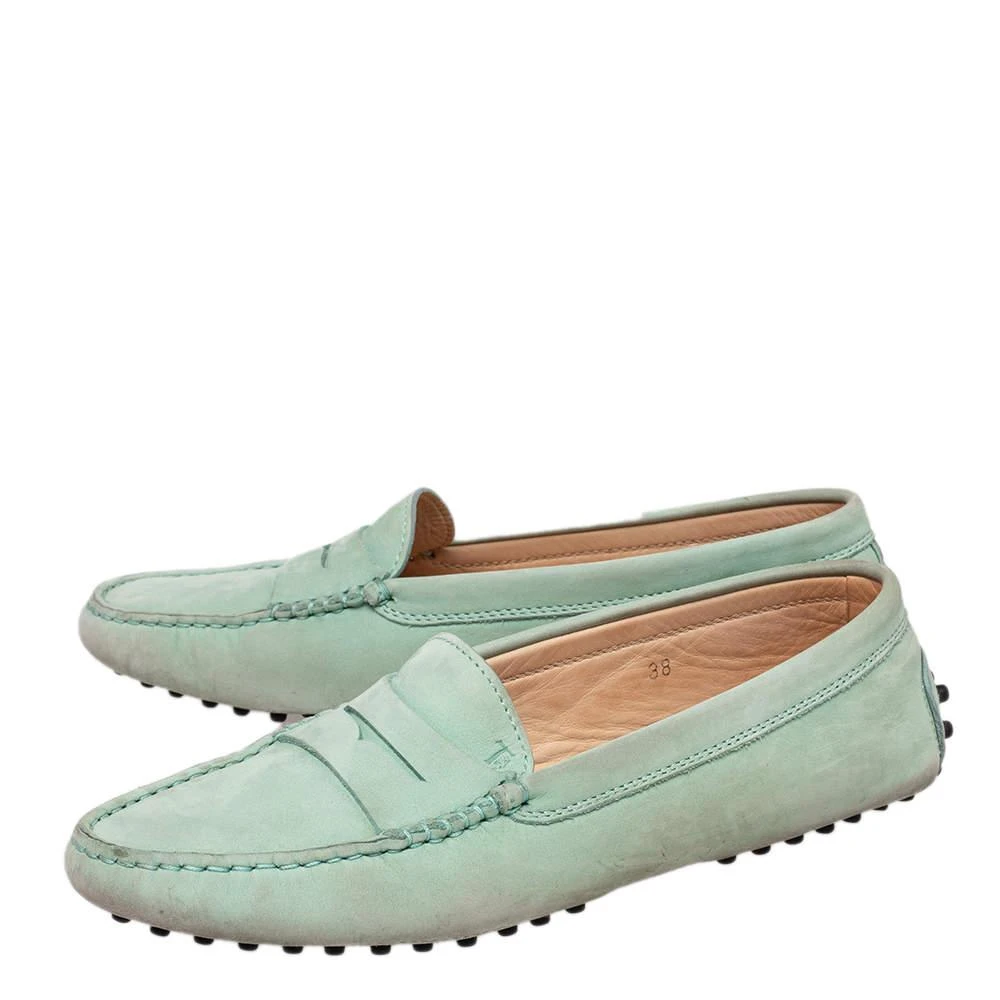 商品[二手商品] Tod's|Tod's Mint Green Nubuck Leather Penny Slip On Loafers Size 38,价格¥805,第4张图片详细描述