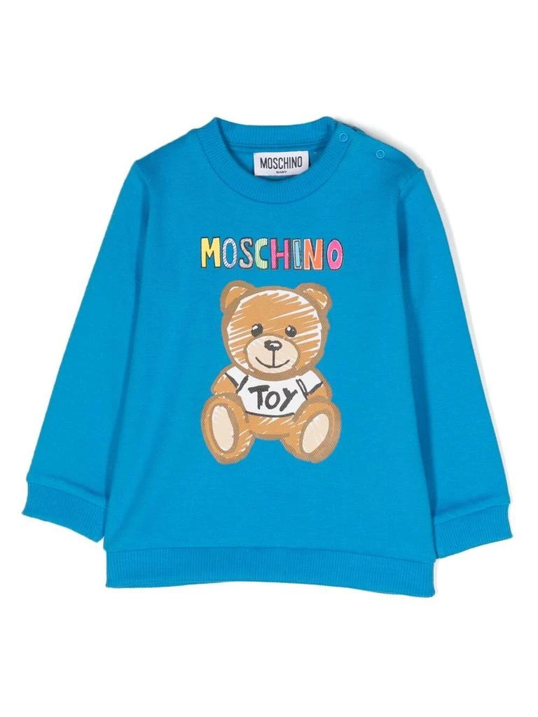 商品Moschino|Leo teddy-print jersey-fleece sweatshirt,价格¥666,第1张图片