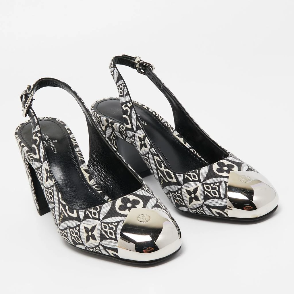 商品[二手商品] Louis Vuitton|Louis Vuitton Monochrome 1854 Monogram Canvas Slingback Pumps Size 36,价格¥3588,第4张图片详细描述