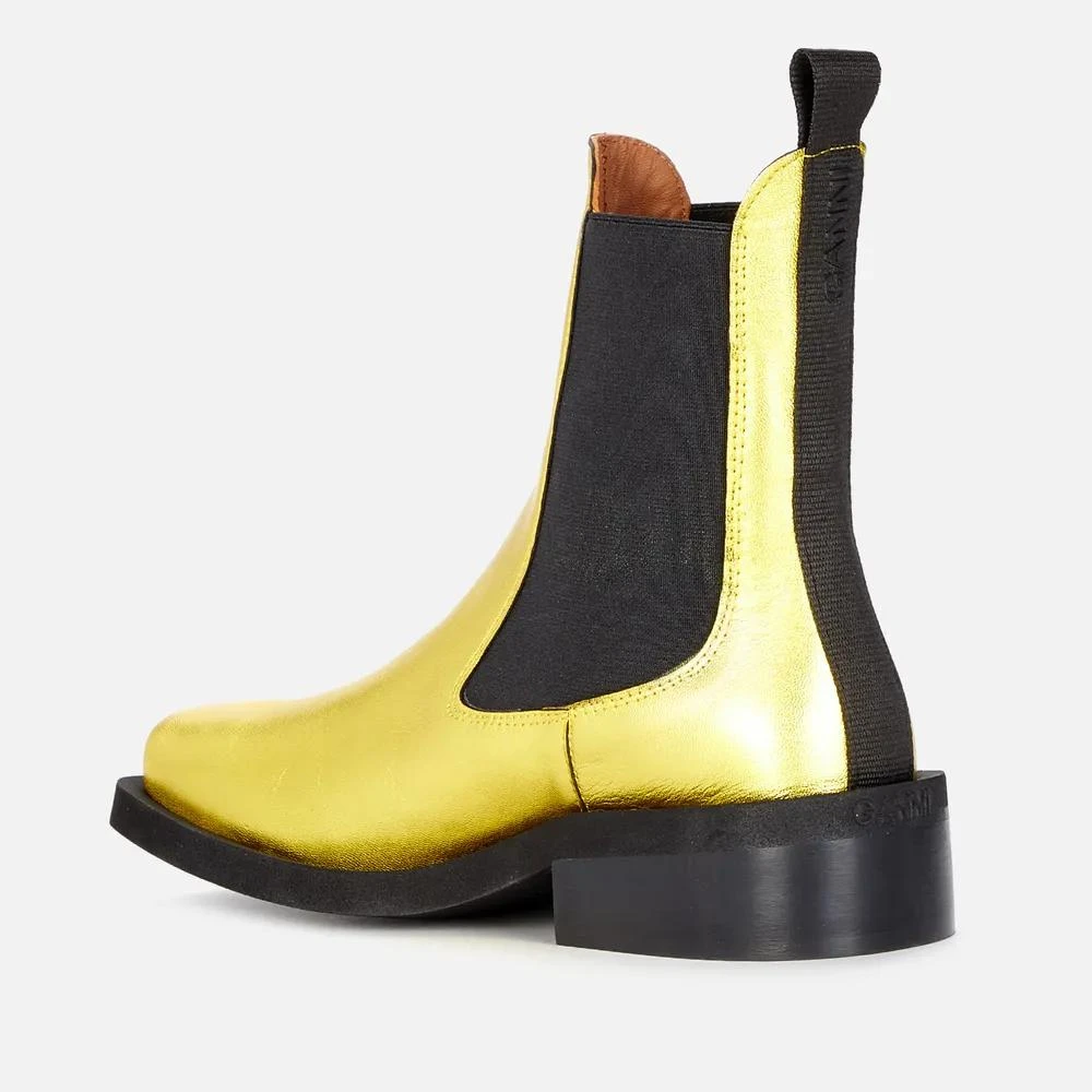 商品Ganni|Ganni Women's Metallic Leather Chelsea Boots,价格¥1123,第2张图片详细描述