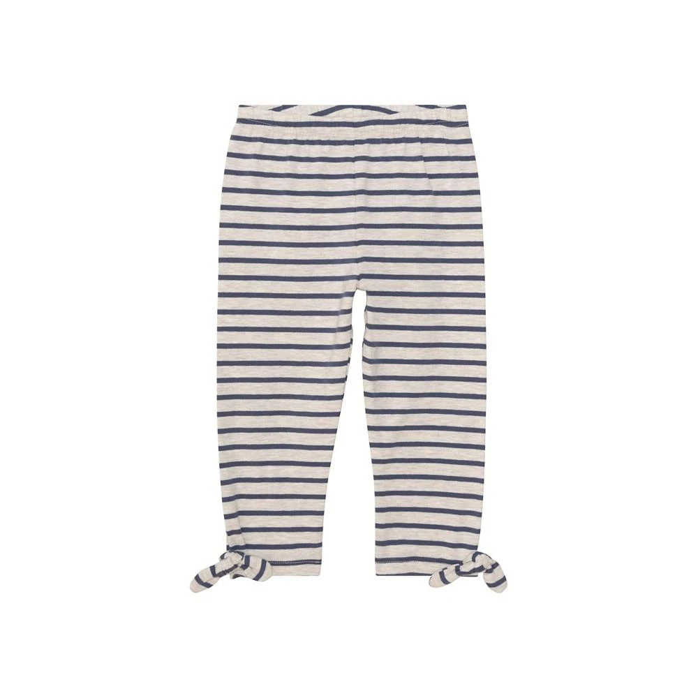 商品Deux par Deux|Girl Organic Cotton Striped Capri With Knot Oatmeal Mix & Navy Blue - Child,价格¥116,第1张图片