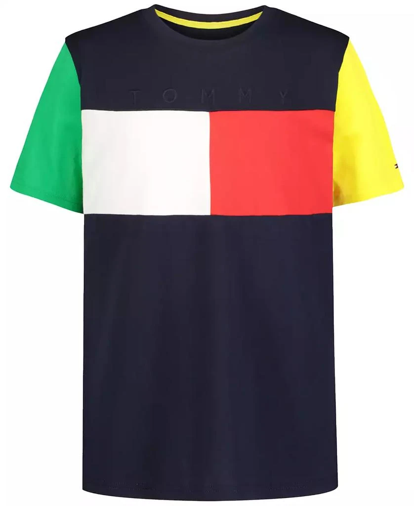 商品Tommy Hilfiger|Big Boys Flag Block Colorblocked Cotton Short-Sleeve T-Shirt,价格¥129,第1张图片