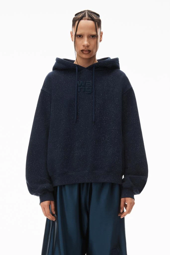 商品Alexander Wang|Puff Logo Hoodie In Glitter Terry,价格¥1978,第2张图片详细描述