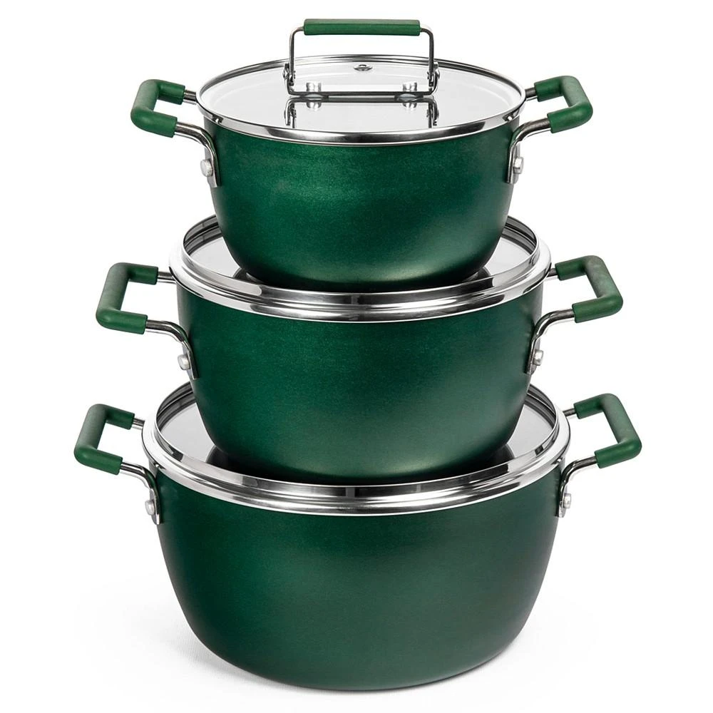 商品Granite Stone Diamond|Ultra-Durable Nonstick Diamond Infused 6-Pc. Nesting Pots Set,价格¥595,第1张图片