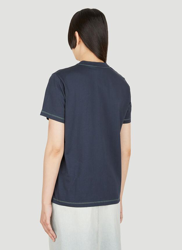 商品Ganni|Smiley Hotel Print T-Shirt in Navy,价格¥397,第6张图片详细描述