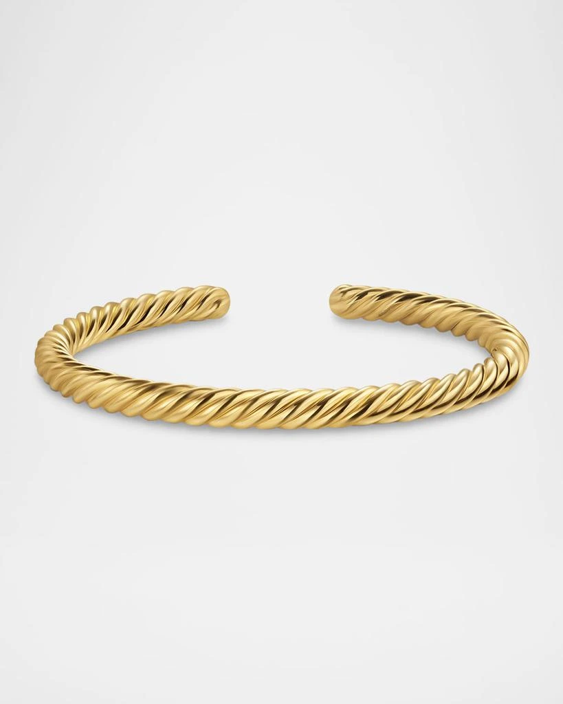 商品David Yurman|Men's Cable Cuff Bracelet in 18K Gold, 6mm,价格¥27020,第5张图片详细描述