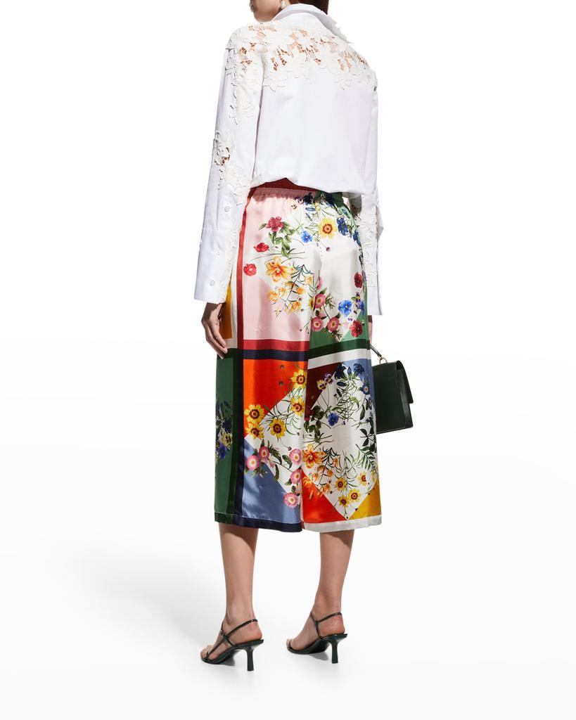 商品Oscar de la Renta|Geometric Floral Silk Twill Crop Pants,价格¥12687,第6张图片详细描述