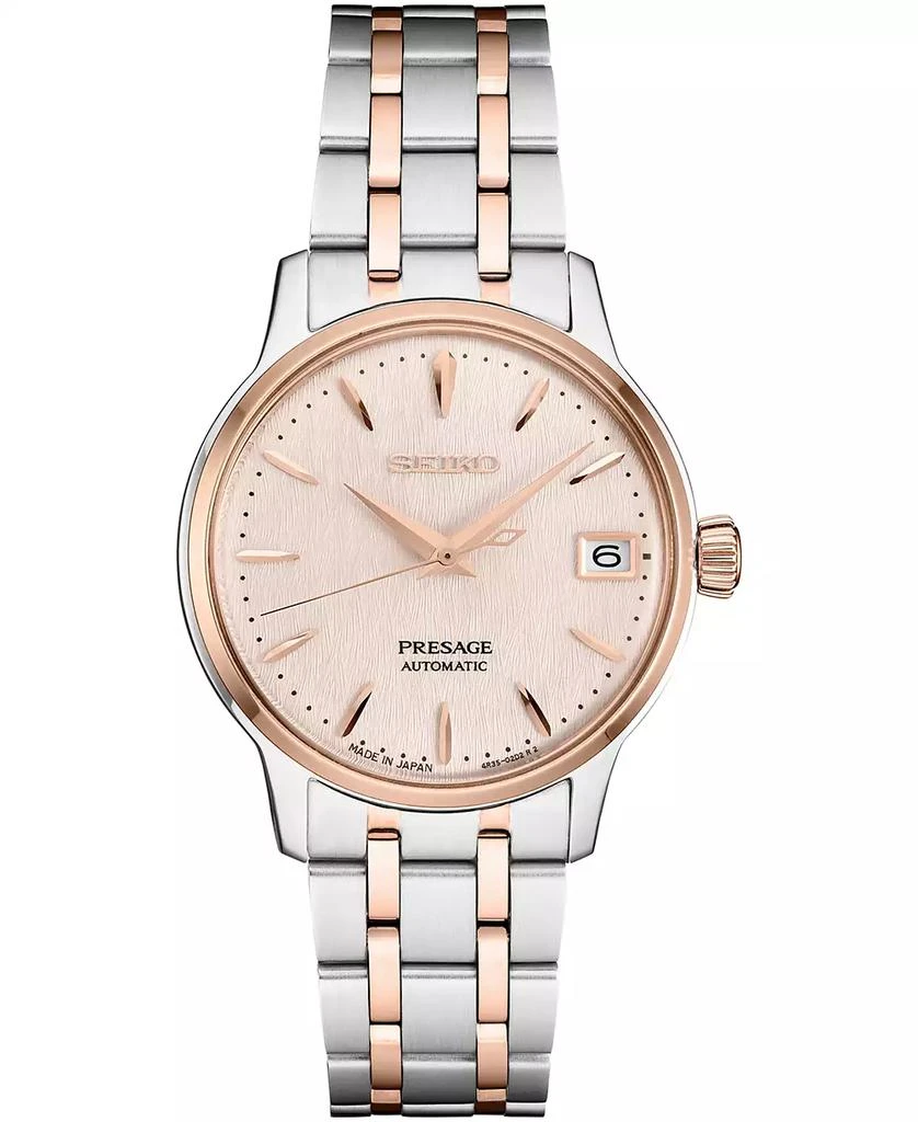 商品Seiko|Women's Automatic Presage Two-Tone Stainless Steel Bracelet Watch 34mm,价格¥4032,第1张图片