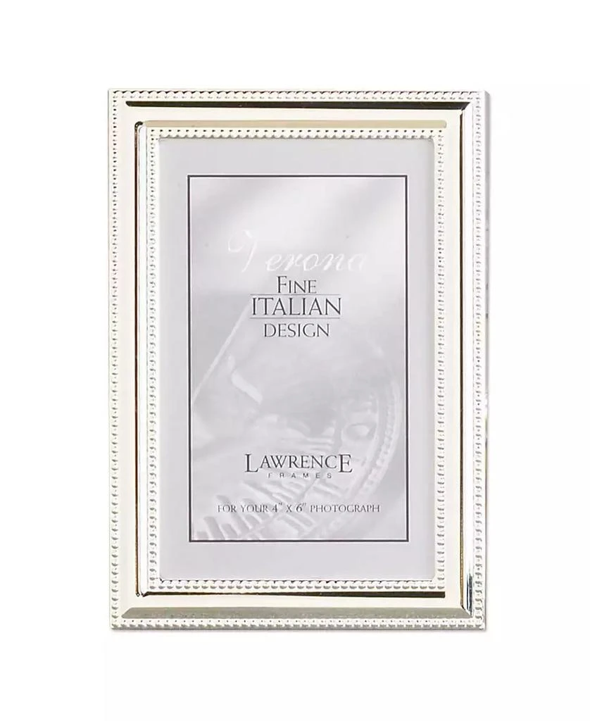 商品Lawrence Frames|Metal Picture Frame Silver-Plate with Delicate Beading - 4" x 6",价格¥114,第1张图片