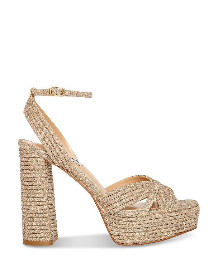 商品Steve Madden|Women's Laurel Metallic Corded Platform High Heel Sandals,价格¥623,第2张图片详细描述