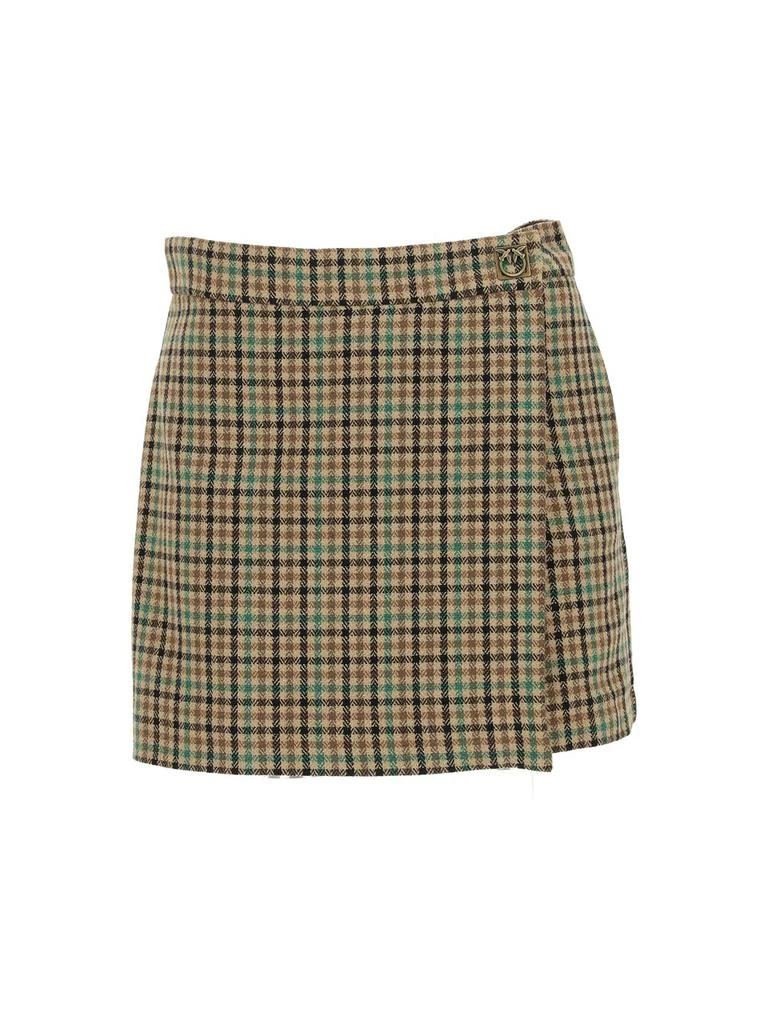 商品PINKO|Pinko Check Pattern Logo Plaque Skorts,价格¥776,第1张图片