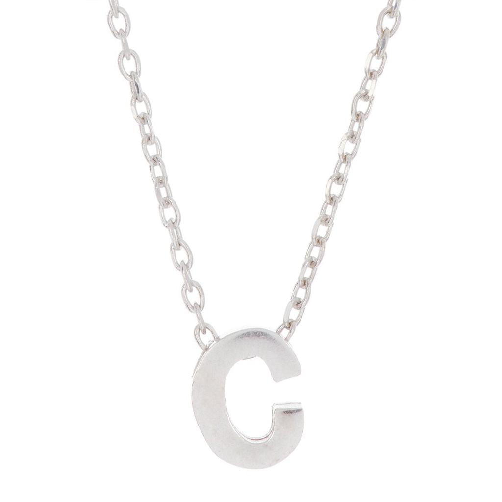 Adornia Initial Necklace White Rhodium .925 Sterling Silver商品第8张图片规格展示