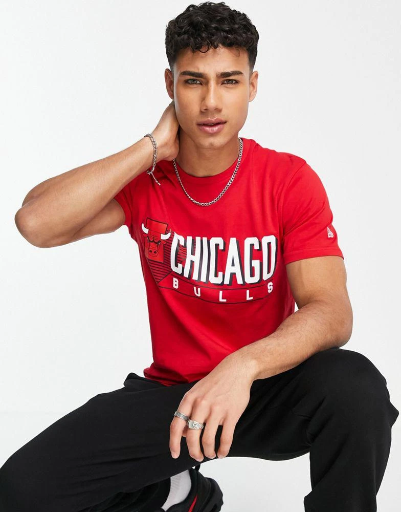 商品New Era|New Era Chicago Bulls retro logo t-shirt in red,价格¥247,第4张图片详细描述