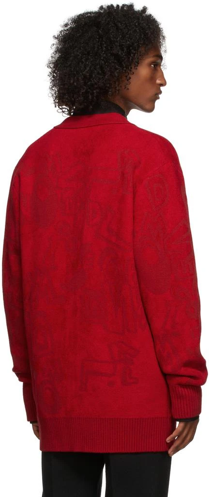 商品We11done|Red Logo Graffiti Allover Cardigan,价格¥2270,第3张图片详细描述