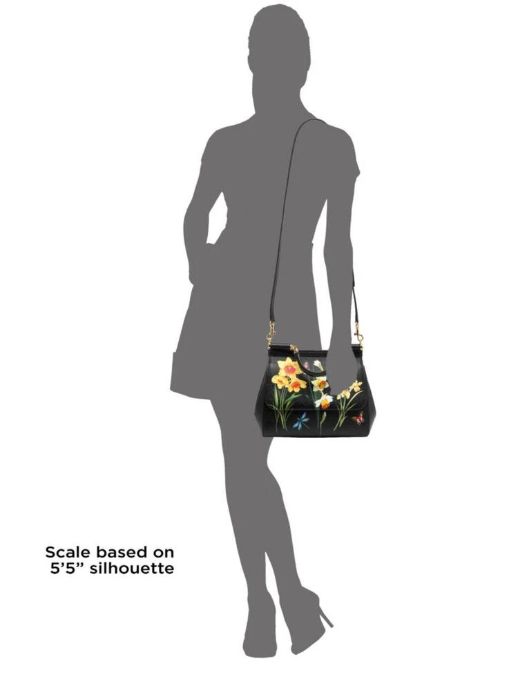 商品Dolce & Gabbana|Sicily Floral Leather Top Handle Bag,价格¥17831,第3张图片详细描述