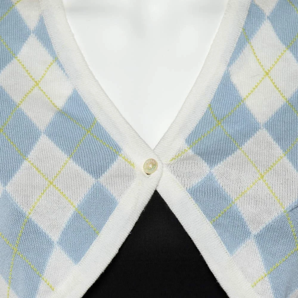 商品[二手商品] Burberry|Burberry White Argyle Cotton Knit Cropped Cardigan S,价格¥818,第4张图片详细描述