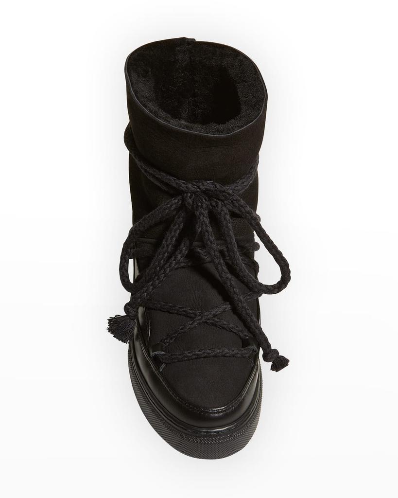 Classic Mixed Leather Wedge Snow Booties商品第5张图片规格展示