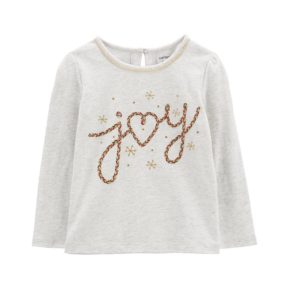 Toddler Girls Christmas Joy Jersey T-shirt商品第1张图片规格展示