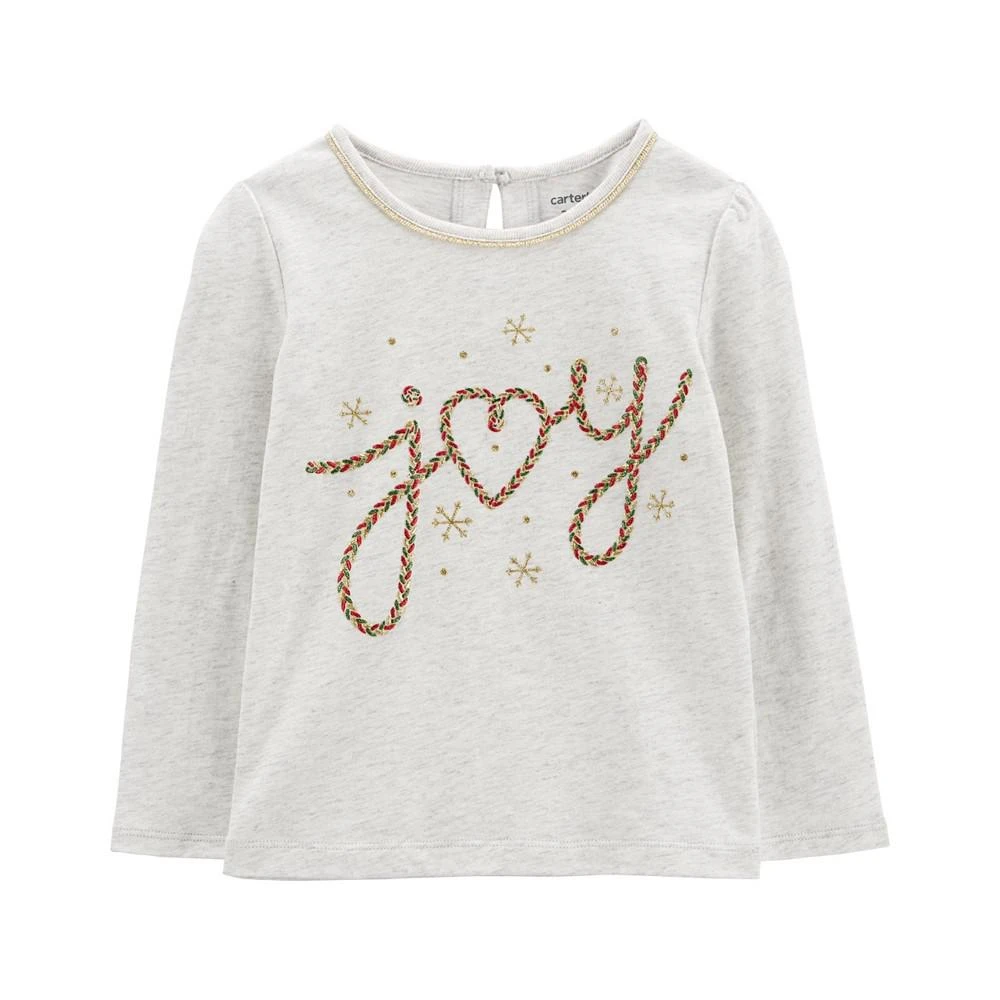 商品Carter's|Toddler Girls Christmas Joy Jersey T-shirt,价格¥54,第1张图片
