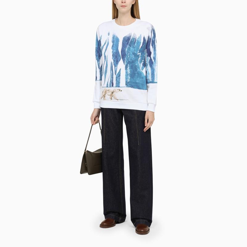 商品Chloé|White/blue cotton crew-neck sweatshirt,价格¥2643,第4张图片详细描述