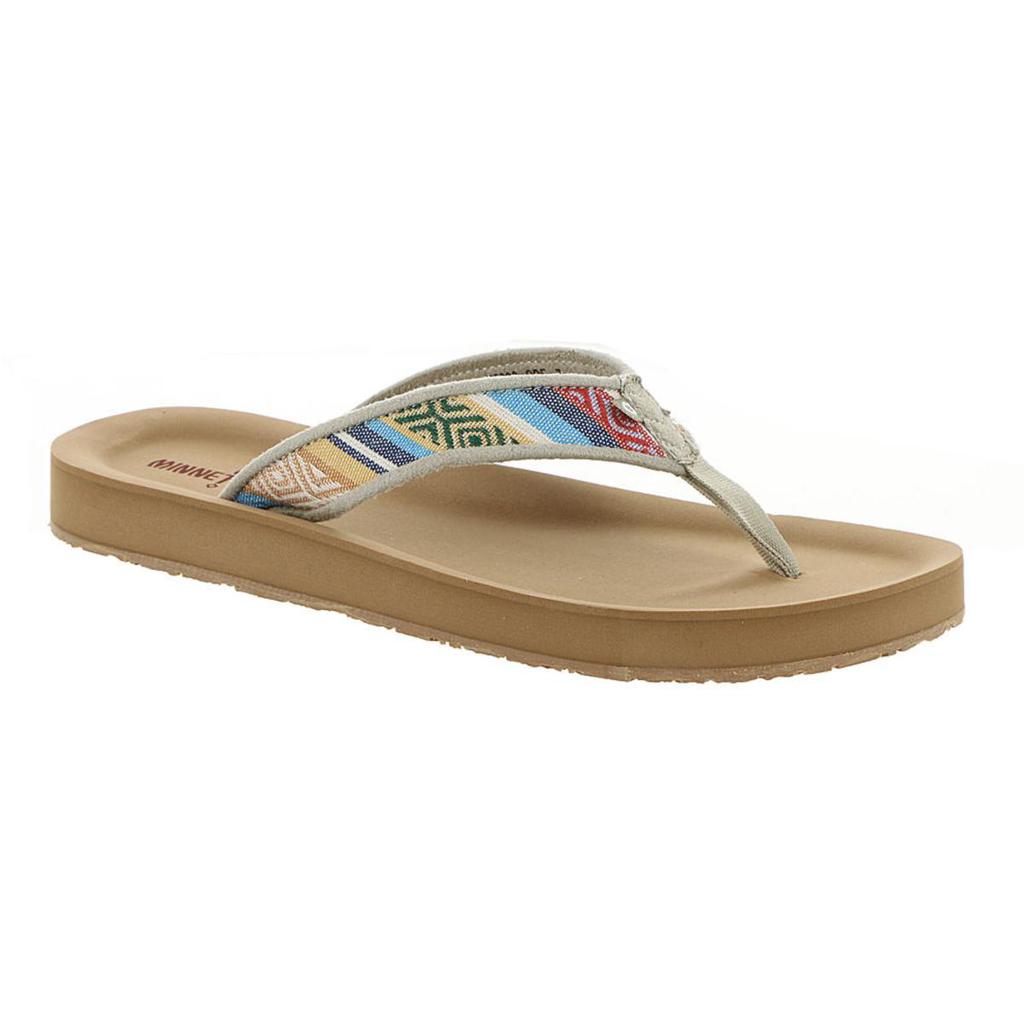 Minnetonka Womens Hedy Aztec Print Slip On Flip-Flops商品第1张图片规格展示