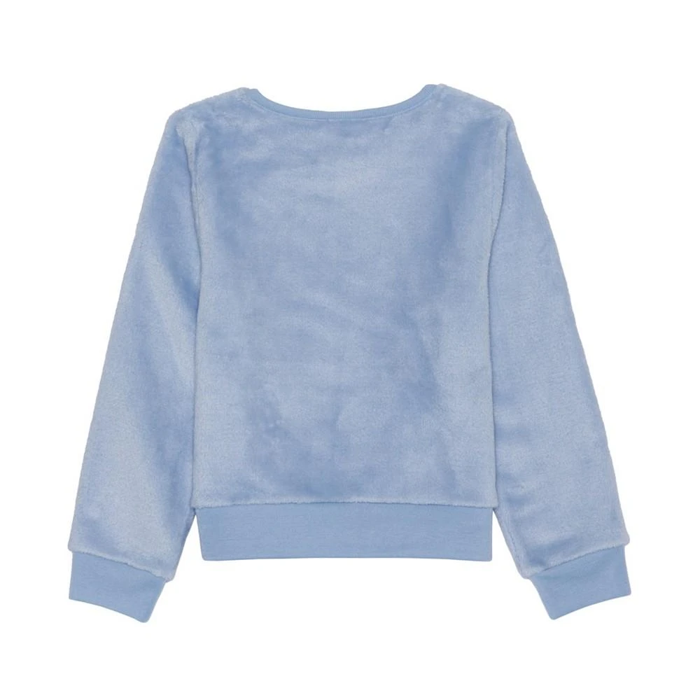 商品Disney|Little Girls Stitch Happy Holidays Long Sleeve Plush Pullover Sweatshirt,价格¥115,第2张图片详细描述