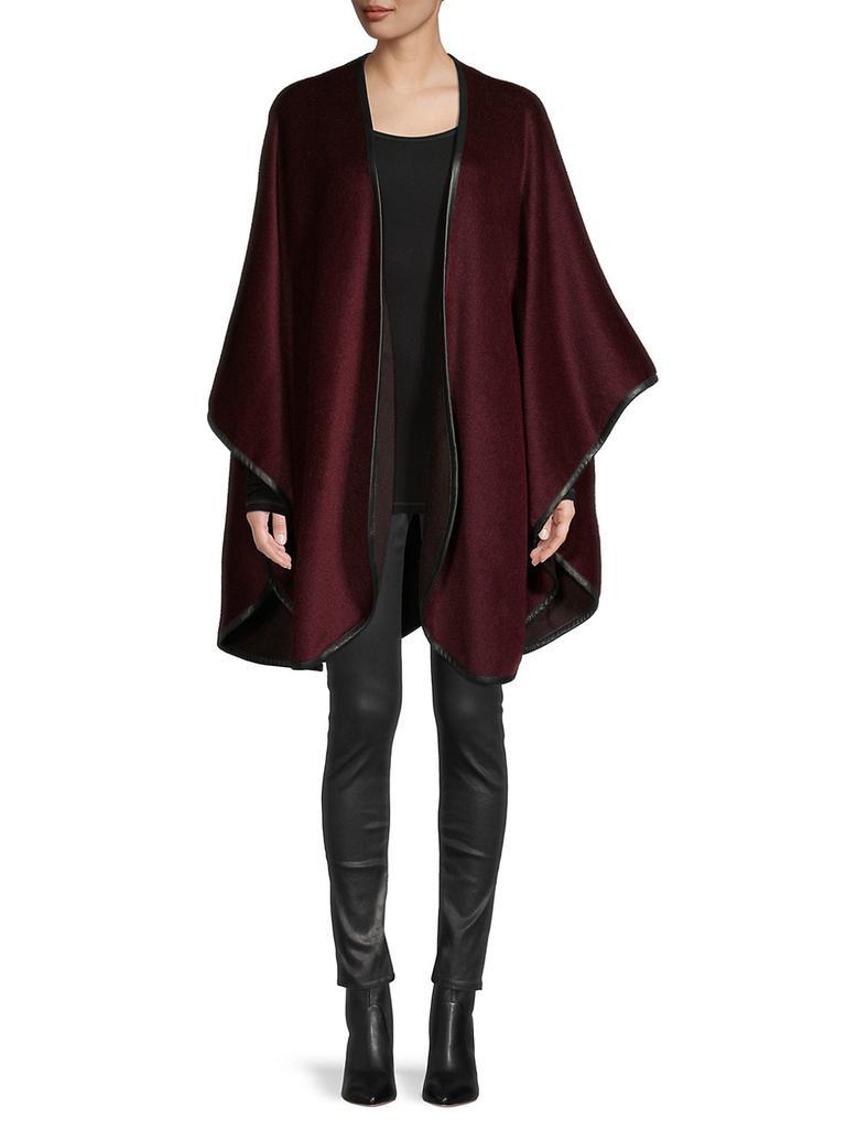 商品Sofia Cashmere|Leather-Trim Baby Alpaca U-Cape,价格¥3802,第4张图片详细描述