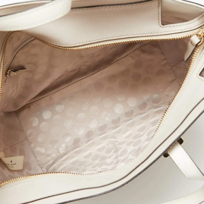 Kate Spade White/Beige Leather Cedar Street Hayden Tote 商品