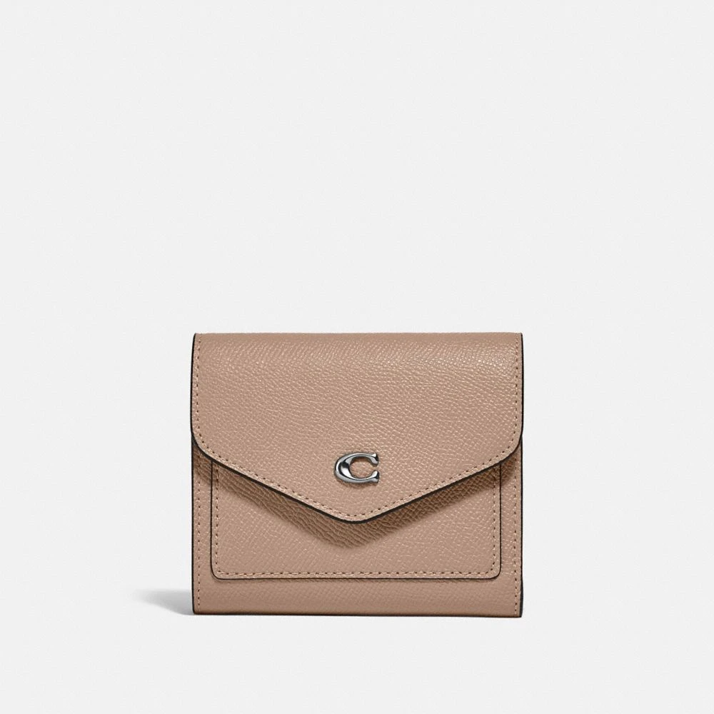 商品[国内直发] Coach|【新春秒杀】蔻驰钱包女COACH 奢侈品 女士棕色拼色C扣标志短款三折钱包礼物送女友纯色C2328 LHTAU,价格¥314,第1张图片