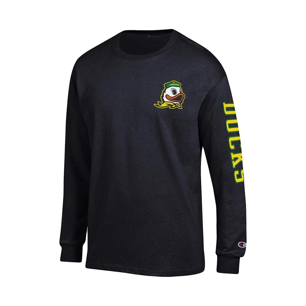 商品CHAMPION|Men's Black Oregon Ducks Team Stack Long Sleeve T-shirt,价格¥240,第3张图片详细描述