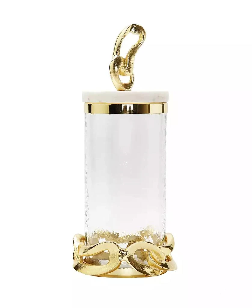 商品Classic Touch|Large Glass Canister with Marble Lid and Knot Design Knob, 4.75" x 11.25",价格¥339,第2张图片详细描述