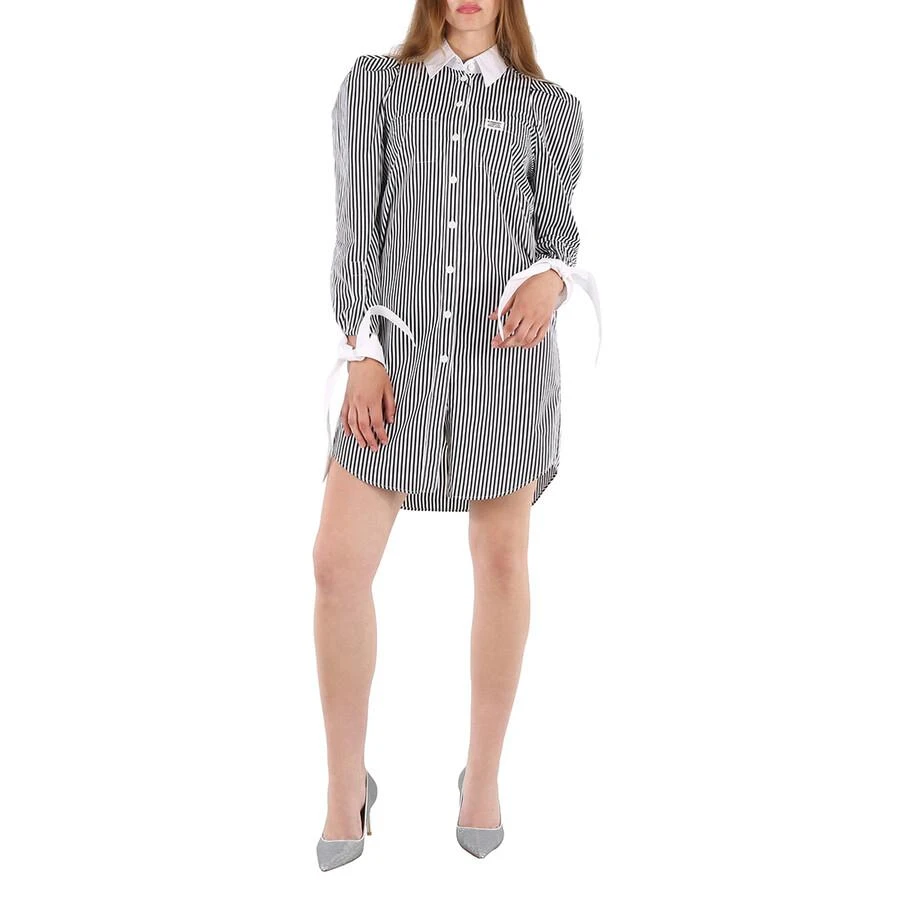商品Burberry|Ladies Black Striped Cotton Poplin Shirt Dress,价格¥1771,第2张图片详细描述