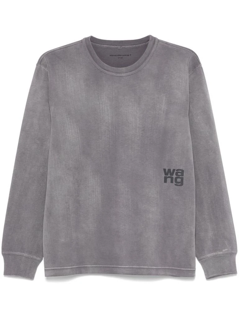 商品Alexander Wang|Alexander Wang Essential Jsy Ls T-Shirt W/ Puff Logo & Bound Neck Clothing,价格¥1560,第1张图片