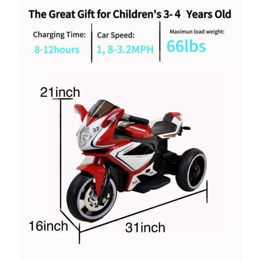 Plastic red 6V Kids Electric motorcycle/ Kids toys motorcycle/Kids electric car/electric ride on motorcycle 商品