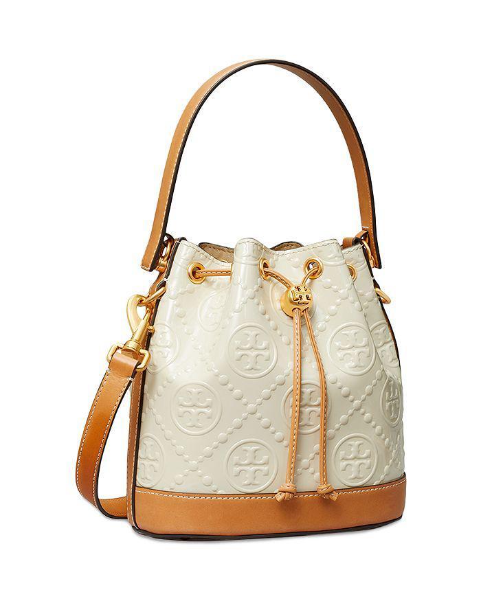 商品Tory Burch|T Monogram Patent Embossed Bucket Bag,价格¥4248,第5张图片详细描述