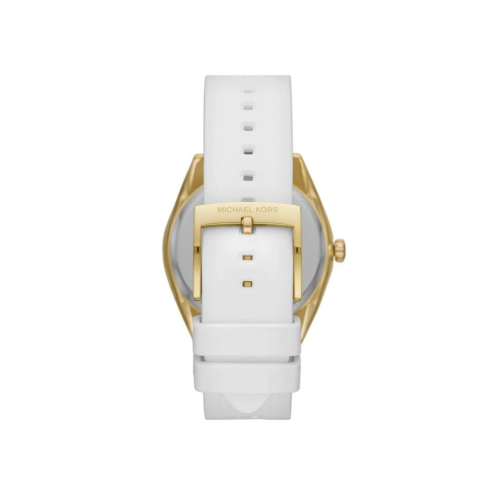 商品Michael Kors|Women's Janelle White Silicone Strap Watch 42mm,价格¥749,第2张图片详细描述