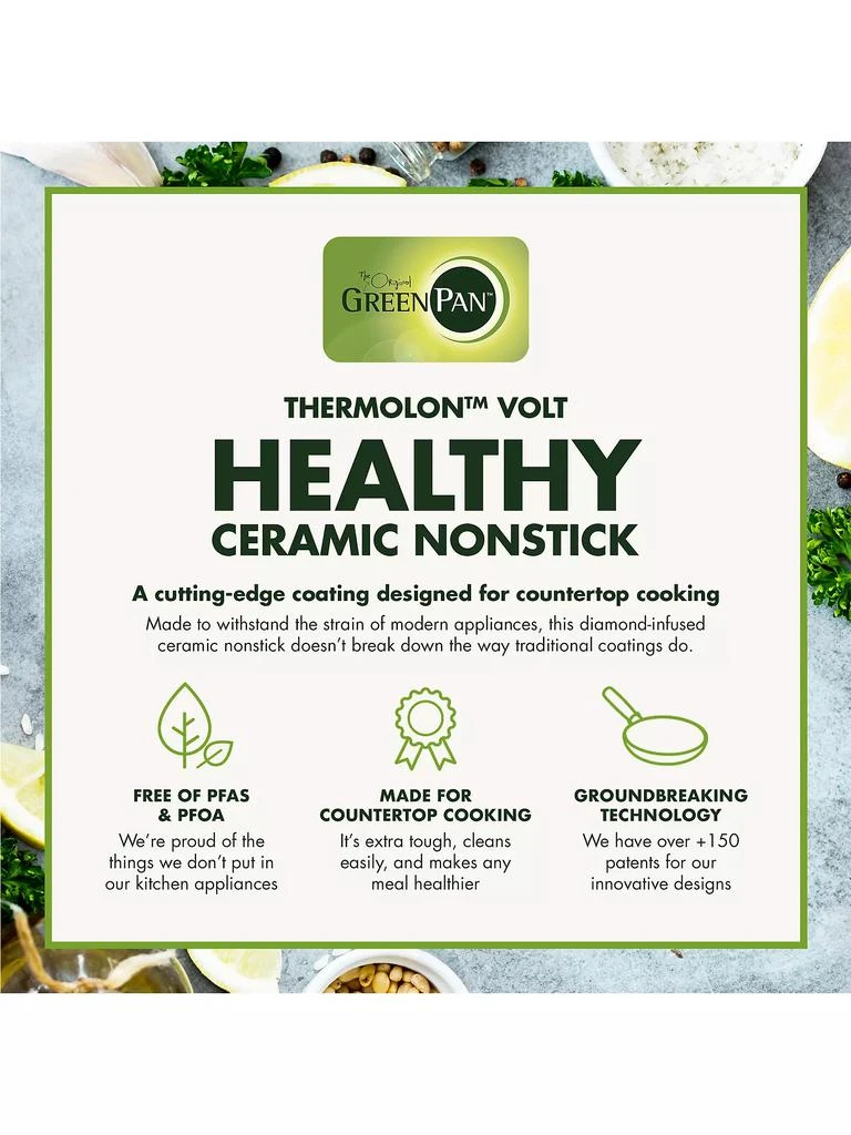 商品Greenpan|Bistro Ceramic Non-Stick Grill & Griddle,价格¥1349,第3张图片详细描述