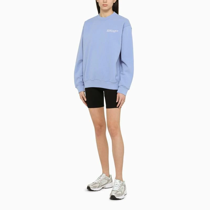 商品Sporty & Rich|Sporty & Rich Periwinkle crew neck sweatshirt with logo,价格¥1163,第5张图片详细描述