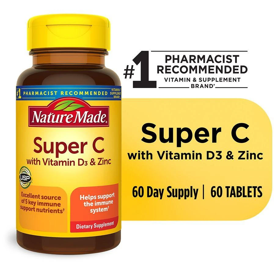 Nature Made Super C with Vitamin D3 and Zinc Tablets 7