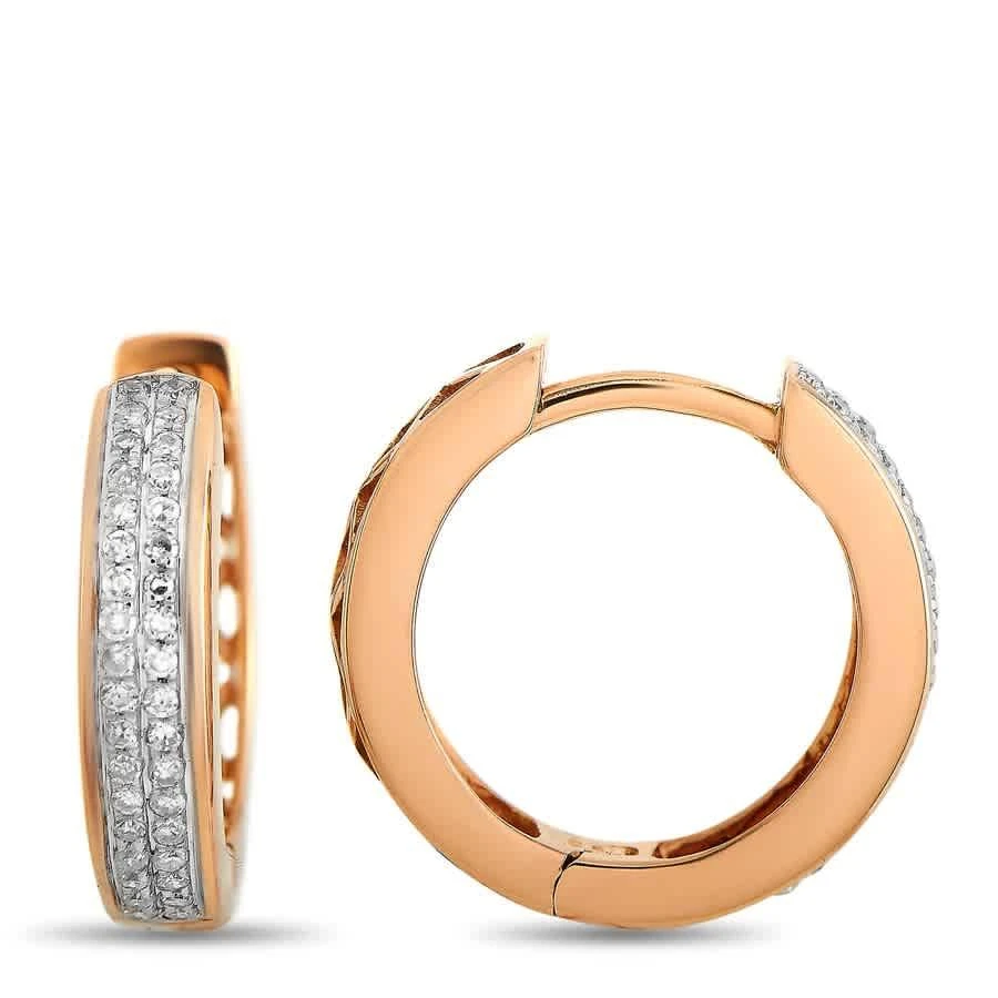 商品LB Exclusive|LB Exclusive 14K Rose Gold 0.14 ct Diamond Hoop Earrings,价格¥2599,第2张图片详细描述