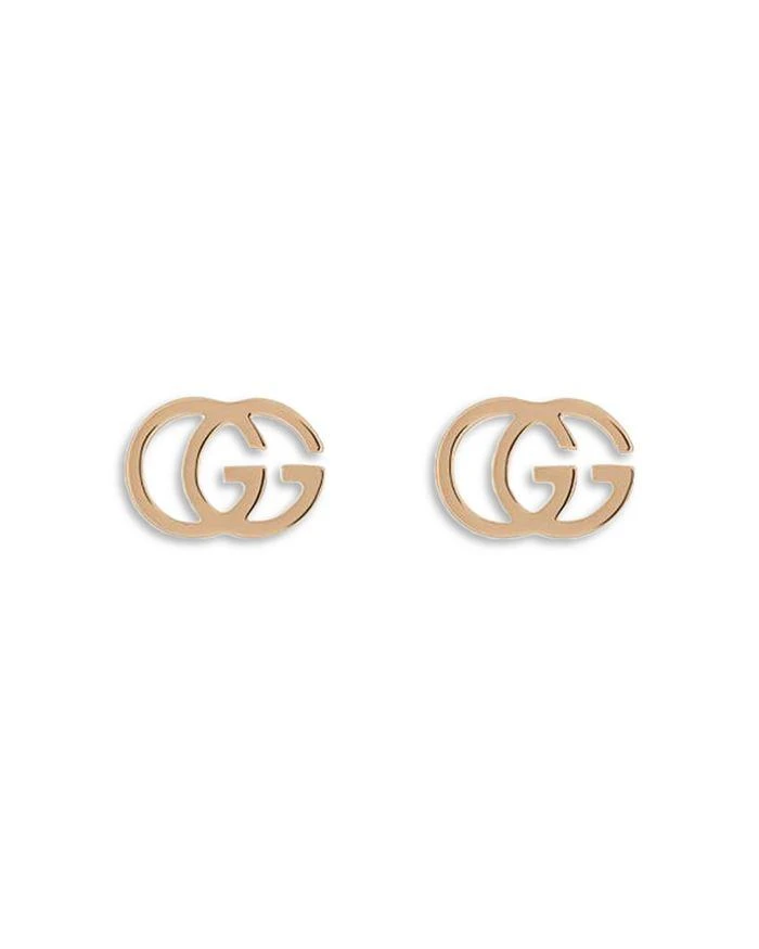 商品Gucci|18K Rose Gold Running Double G Stud Earrings,价格¥5612,第1张图片