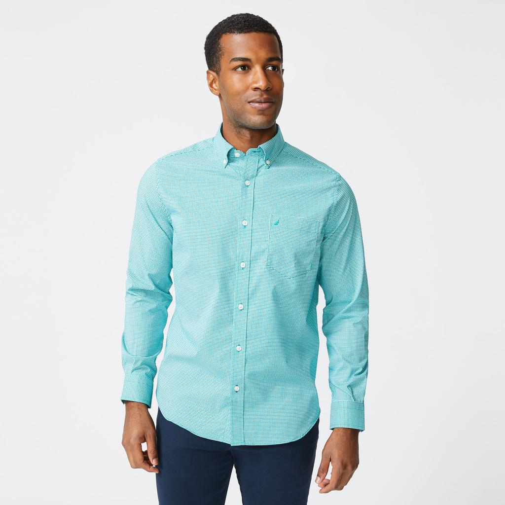 Nautica Mens Wrinkle-Resistant Plaid Wear To Work Shirt商品第4张图片规格展示