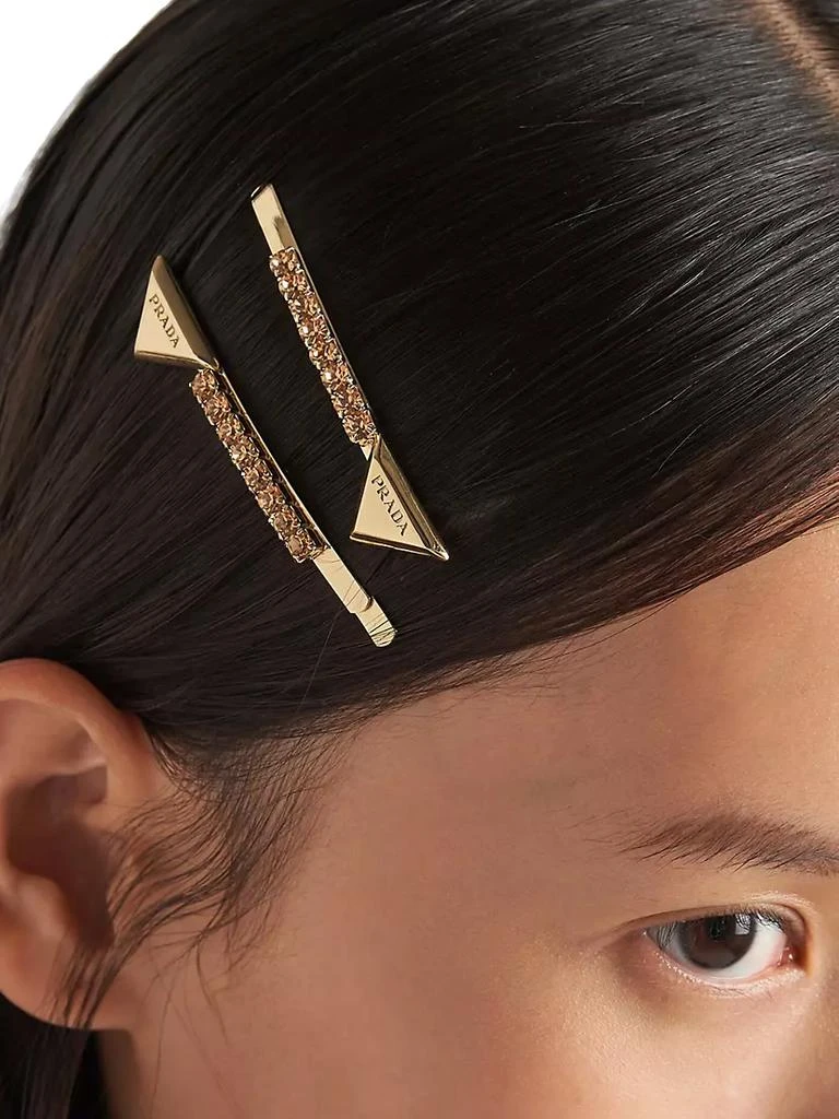 商品Prada|Embellished Brass Hair Clip,价格¥6089,第2张图片详细描述