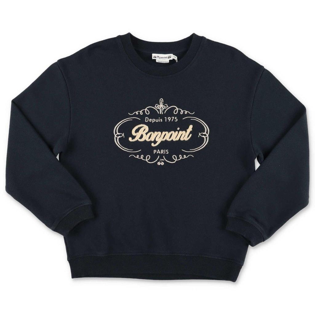 Bonpoint Logo Flocked Long-sleeved Sweatshirt商品第1张图片规格展示