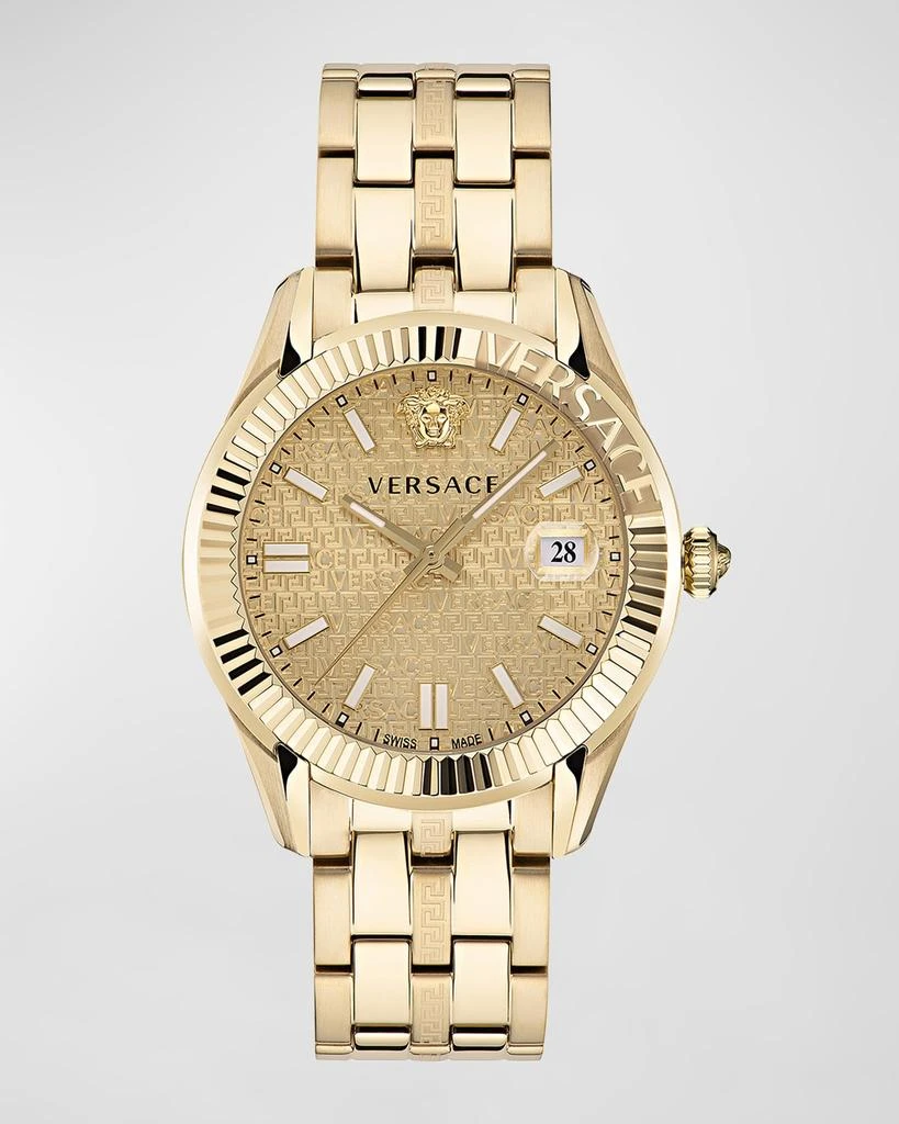 商品Versace|Men's Greca Time IP Yellow Gold Bracelet Watch, 41mm,价格¥9222,第1张图片