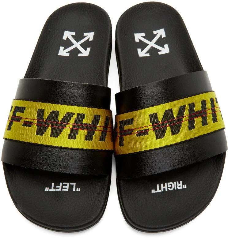 商品Off-White|SSENSE Exclusive Black Industrial Pool 拖鞋,价格¥1808,第5张图片详细描述