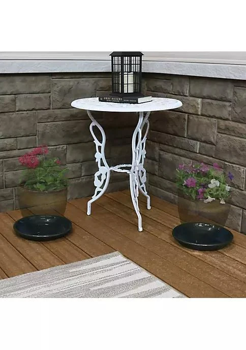 商品Sunnydaze Decor|Decor 9 In Ceramic Flower Pot Plant Saucer   Dark Green   Set Of 4,价格¥521,第1张图片